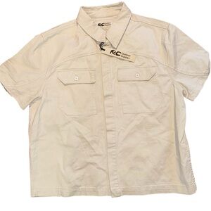 RCOS RC Outdoor Supply NWT Men's Short Sleeve Canvas Camp Shirt Natural Medium